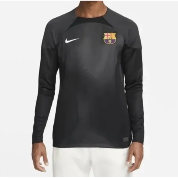 Nike Men's FC Barcelona Long Sleeve Black Goalkeeper Jersey Size XL - Picture 9 of 9
